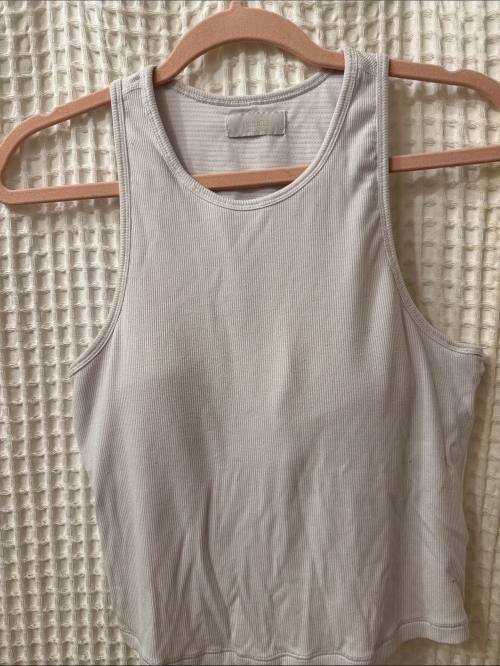 Nuuds White Ribbed Tank Top